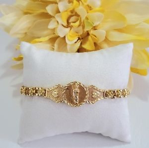 St Jude Flower Link Gold Plated Bracelet